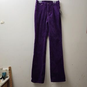 Newport News Jeanology Purple Corduroy Jeans Ladies 6T NWT Hi Waist Straight Leg